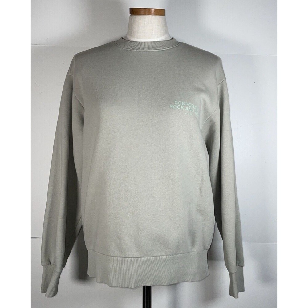 VIVASTUDIO Sweatshirt Green Green SMALL Corporate Rock And Roll EUC Oversized
